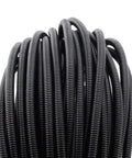Close-up of black 100 Ft 1/4 Inch Wire Loom Split Tubing Auto Wire Conduit Flexible Cover With High Temperature Range