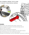 Adjustable Magnetic Wheel Camber And Caster Alignment Gauge Tool for Universal Tire Repair on SUV Truck RV, showing powerful magnet attachment.