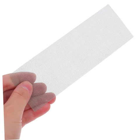 12-Piece Automotive Bumper Repair Mesh Kit For Thermoplastic Fixes, Stainless steel wire mesh patch held in hand