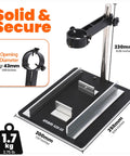 Heavy Duty PCB Holder Built For Pros With 1.7Kg Weight, Pro Grade Solid Metal Base 250mm By 200mm By 3mm, Hot Air Rework Bracket