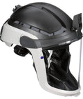 Black helmet showing Mining Lamp Bracket Kit M 940 for M Series hard hats with adjustable angle and lightweight design.