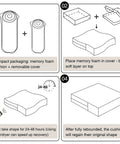 Instructions for Ultra Thick Recliner Seat Cushion For Seniors, 20 X 20 Inch with memory foam and removable cover process.