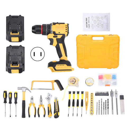 Heavy Duty Workhorse 21V Cordless Impact Driver And Power Drill With 40 Nm Torque 550W Motor, two batteries and toolkit included.
