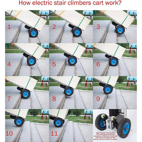 How electric stair climbers cart work with Heavy Duty Electric Stair Climber Cart With Removable 48V Battery And Silent Brushless Motor