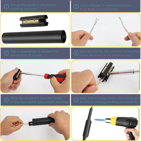 Step-by-step guide for Underground Wire Splice Kit For Direct Buried UF Cable 14/3 To 8/3 Submersible 600V installation process