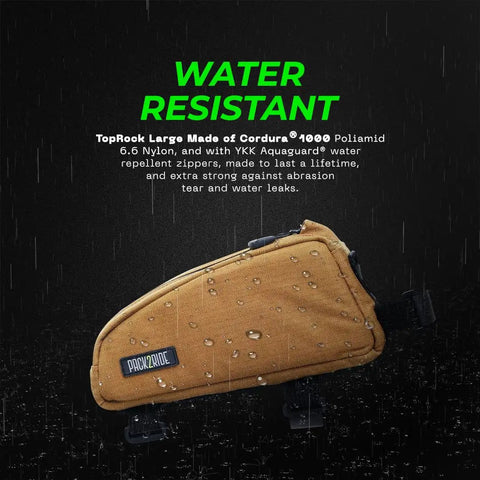 Toprock Frame Bag For Road And Gravel Cycling Water Resistant Cordura 1000D With Durable YKK Aquaguard Zipper, Coyote