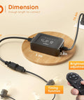 Remote Dimmer Switch For Outdoor String Lights With 300W 2 Hour 4 Hour 6 Hour 8 Hour Timing showing dimensions and remote control