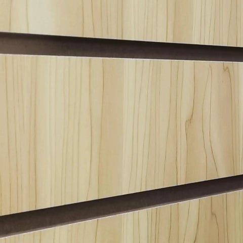 Maple Wood Grain Slatwall Panel For Retail Displays And Tool Organization 24 By 40 Inches Durable Wall Mounted Display Board close-up view
