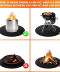 39 Inch Round Fire Pit Mat For Bonfire And Grill Protection Double Sided Fireproof Under Deck Mat Oil Resistant Patio Protector Pad For Fire Pits And Solo Stove Accessories Easy To Clean Reusable Keeps Deck Clean And Safe with safety instructions