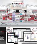 StonePro premium stone and tile surface products displayed on desktops and mobile screens for online shopping access.
