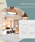 No Fuss Digital Dimmer Switch For 200W Dimmable LED And CFL Lights, Single Pole Slide Dimmer, installed in a modern kitchen