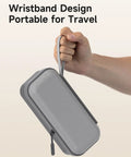 Grab And Go Rugged Travel Carrying Case for Tire Inflator and Air Compressor, gray, portable design with wristband.