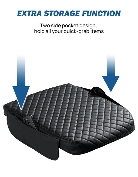 Center Console Cover For Ram 2002 To 2012 1500 2500 3500 Jump Seat Console Leather Armrest Cover With Two Handy Pockets