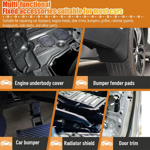 50 Pack M6 1.0 Body Bolts And U Nut Clip Kit For Splash Shields Durable Metal Fasteners For Car Splash Guards And Engine Protection With Rust Resistant Long Lasting Performance And Easy Installation, underbody cover and door trim use
