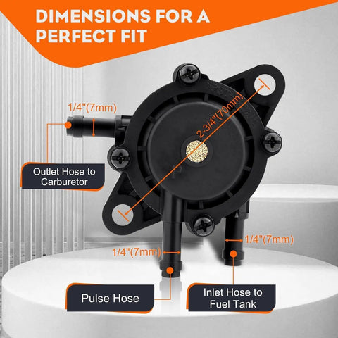 Kohler Compatible Fuel Pump For 17HP To 25HP Small Engines And Lawn Mowers Fits CH13 CH18 CH20 CH22 CH17 CH25 CV17 CV25 CH730 CH740 with hose dimensions