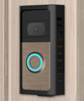 No Drill Doorbell Mount for Ring Battery Video Doorbell 2 3 4 2020 Release 2024 installed on wooden wall with steel bracket