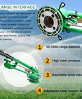 Pro Grade Pressure Gauge Irrigation Sprayer Gun For Farm And Garden, 360 Degree Sprinkler With Adjustable Flange Interface