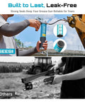 Person using Beefy 8000 PSI Grease Gun Kit With Pistol Grip And 14oz Capacity, Quick Release Coupler for machinery maintenance