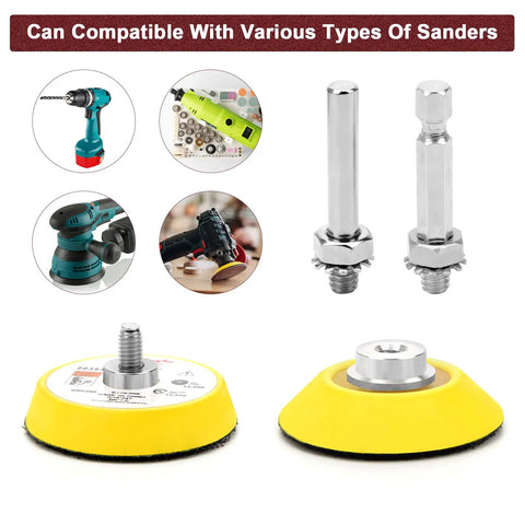 Heavy Duty 240 Plus 8 Pcs Sanding Discs Pad Kit For 2 Inch Die Grinder And Drill Sander Attachments with bases and shafts