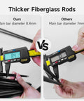 Comparison of 8.4mm vs 7mm fiberglass rods for Heavy Duty Outdoor Bike Storage Tent Shed Waterproof Shelter 6.56x4.92x5.58ft