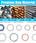 Materials of 140 Piece Oil Drain Plug Gasket Set, Crush Washer Seals Kit for Toyota, Honda, Subaru, VW, Audi, Mercedes