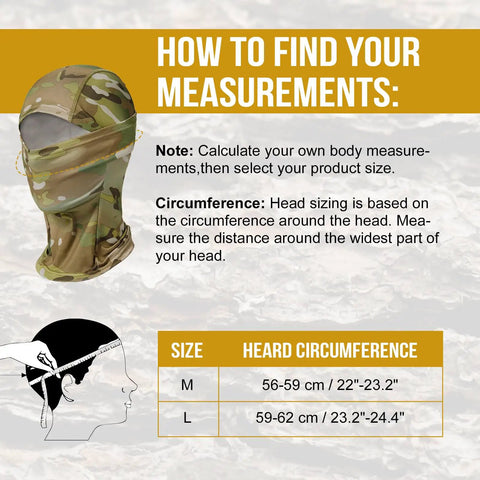 Unisex Balaclava Face Mask And Neck Gaiter For Outdoor Adventures Full Head Wrap Cooling Tactical Hood Sizing Guide