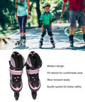 Pink Adjustable Kids Roller Blades For Girls And Boys, Size M, Breathable PU Mesh, Indoor Outdoor Skating For Recreation And Sport