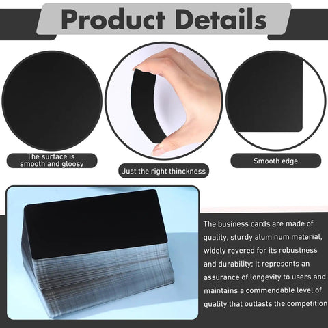 Engraving Aluminum Plates For CNC And Laser Crafting, Multipurpose Metal Sheets For DIYers And Gift Cards, showing black matte finish and thickness