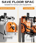 Heavy Duty Power Tool Wall Mount Organizer For Garage Storage Backpack Leaf Blower Holder Backpack Sprayer Rack Chainsaw Blower Storage Weed Eater Hanger Lawn Care Accessories 1 Pack installed with tool