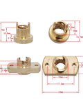 2 Pack Anti Backlash Spring Loaded Nut Elimination Gap Brass Nuts Kit for Z Axis T8 Lead Screw with dimensions