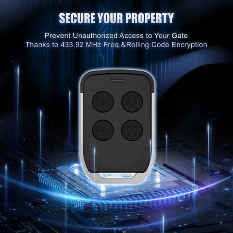 Dual Gate Opener Remote Transmitter For GYXEL And JUJIANG Automatic Gate Openers Replacement Keychain with secure encryption