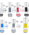 Pro Grade 600 Piece Wire Ferrule Terminal Kit With 7 Sizes And 7 Colors AWG 22 To 10 Copper Crimp Ferrules Nylon Insulated Terminal Ends Electrical Connector For Electric And Industrial Wiring Projects