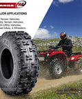 All terrain vehicle with Set Of 2 13X5-6 ATV Go Kart Tires Non Directional Tread For Maximum Grip Cornering Stability And Easy Clean Out