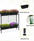 Vertical Raised Garden Bed With Trellis And Legs For Patio Balcony Outdoor Planter Box For Herbs Flowers and Vegetables