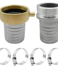 2 Inch Aluminum Pin Lug Hose Shank Fitting Set With 4 Clamps Quick Disconnect Cam Lock Hose Couplings For Hoses Lightweight Rust Resistant Durable Sweet Setup For Marine Automotive And Workshop Use