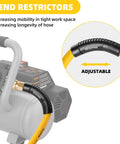 Three Eighth Inch Lead In Air Hose Six Feet Long With One Quarter NPT Quick Coupler And Plug 300 PSI Yellow Whip Compressor Hose Short