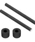 Heavy Duty Workhorse T12 Lead Screws Two Pack With Solid T Nuts 12mm Diameter 3mm Pitch 420mm Length Black Oxide Steel components.