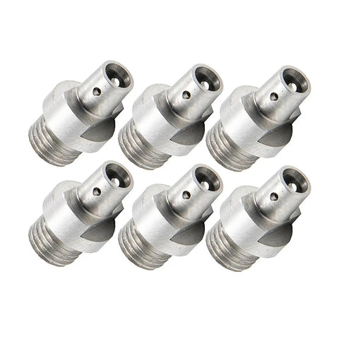 6-pack Stainless Steel Black Powder Nipples for Percussion Revolvers, 3/4 inch thread, designed for Pietta revolvers for fast loading reliability.