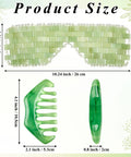 Cooling Jade Eye Masks And Hair Comb Set 4 Piece Facial Massage Tools For Puffiness Relief And Relaxation Jade Stone Eye Masks With Scalp Comb Gua Sha Style Beauty Tools For Home Spa Chill Self Care. size view