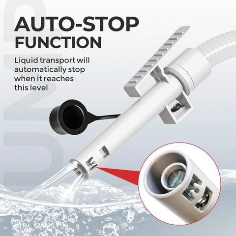 Rechargeable Fuel Transfer Pump With Auto Stop Sensor For Fast 3.2 GPM Flow Portable Gas Can Pump details with sensor feature.