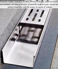 Close-up of Stainless Steel Trench Drain Kit For Outdoor Patio Deck Yard And Driveway Built To Last Heavy Duty French Drain