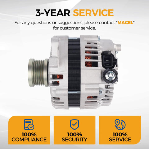 110 Amp 12V Alternator Replacement For Nissan Rogue 2008 2009 2010 2011 2012 And X-Trail 2005 2006 CW 6 Groove Clutch Pulley