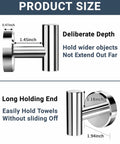 Two Pack Polished Chrome Wall Mount Towel Hooks For Bathroom Kitchen Garage Heavy Duty 304 Stainless Steel Coat