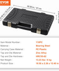 Storage case for Pro Grade 110-Piece Tap and Die Set with Metric Sizes M2 to M18, Bearing Steel Taps and Dies, thread tool kit