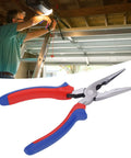 Electrician using 45 Steel Wire Cutter Pliers With Insulated Rubber Handle, 10.5 Inch Industrial Cutting Tool for repairs