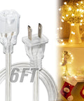 Six Foot Transparent Extension Cord With Male To Female Connector Invisible Thin Two Prong Power Cable UL Listed 18 AWG 250V 6A