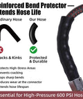 Beefy Heavy Duty Hybrid Air Hose For Industrial Compressors One Quarter Inch By Twenty Five Foot 600 PSI bend protector comparison