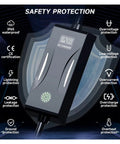 Top Shelf Portable EV Charger 3.6kW 16A Featuring Type 1 SAE J1772 And Type 2 Plugs safety features and certifications