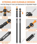 Heavy Duty Aluminum Tent Poles For Tarp And Canopy Adjustable Telescoping Poles With Non Slip Cone Bottom components explained