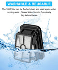Black replacement CrossWave filter cartridge with dual mesh panels, partially submerged in water.
